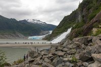 Mendenhall-gletsjer en Nugget Falls